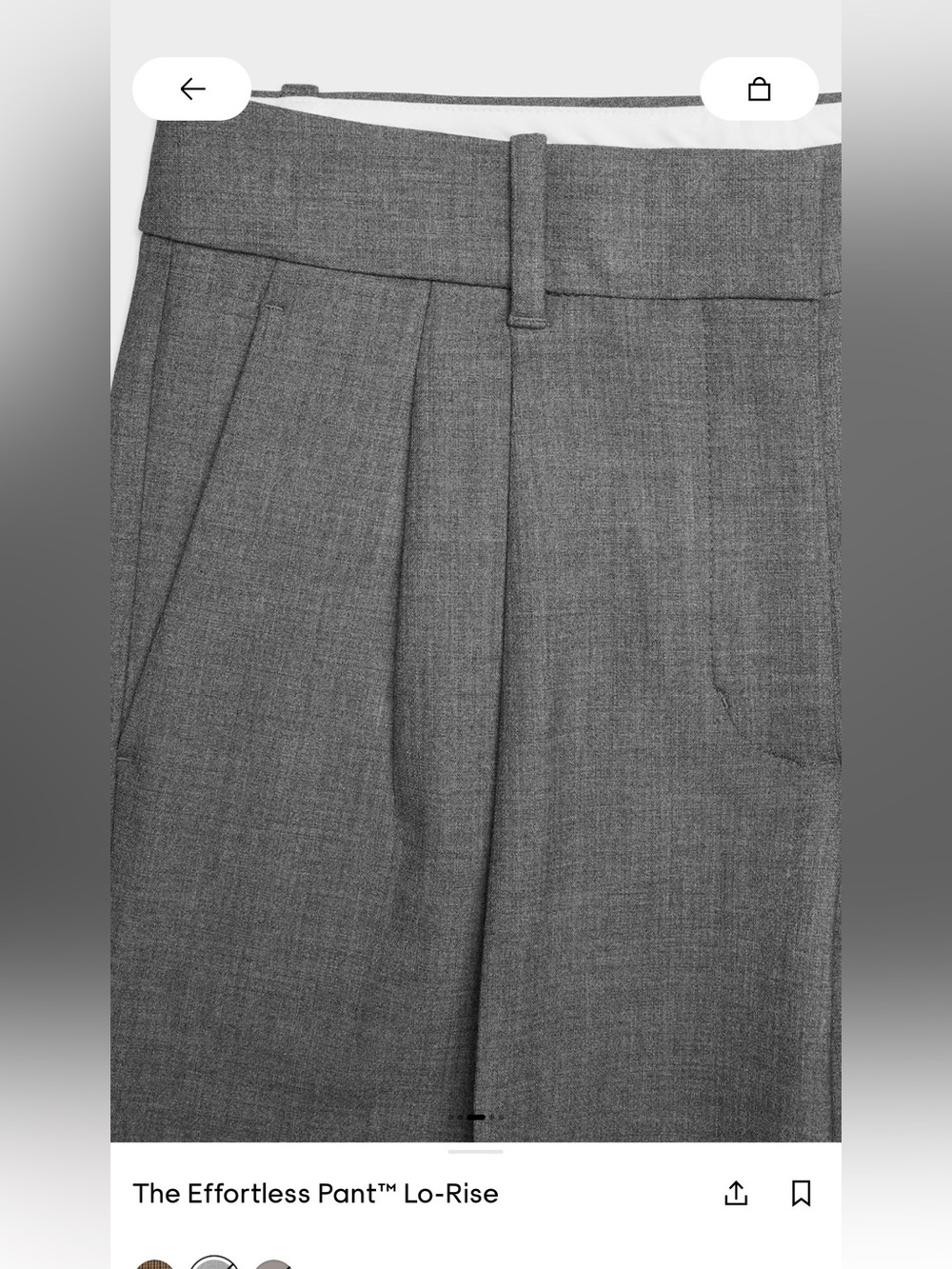 Aritzia Effortless Lo-Rise Wide-Leg Pants in Heather Charcoal - Picture 3 of 4